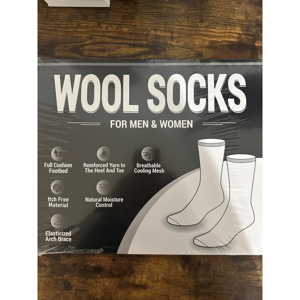 Wool Socks Full Cushion Reinforced Heel Toe Breathable Cooling Mesh Arch‎ U2 LXL